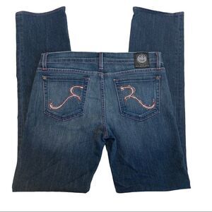 Rock & Republic Stella denim jeans Red Crystal Rhinestone pockets Sz 28 Stampede